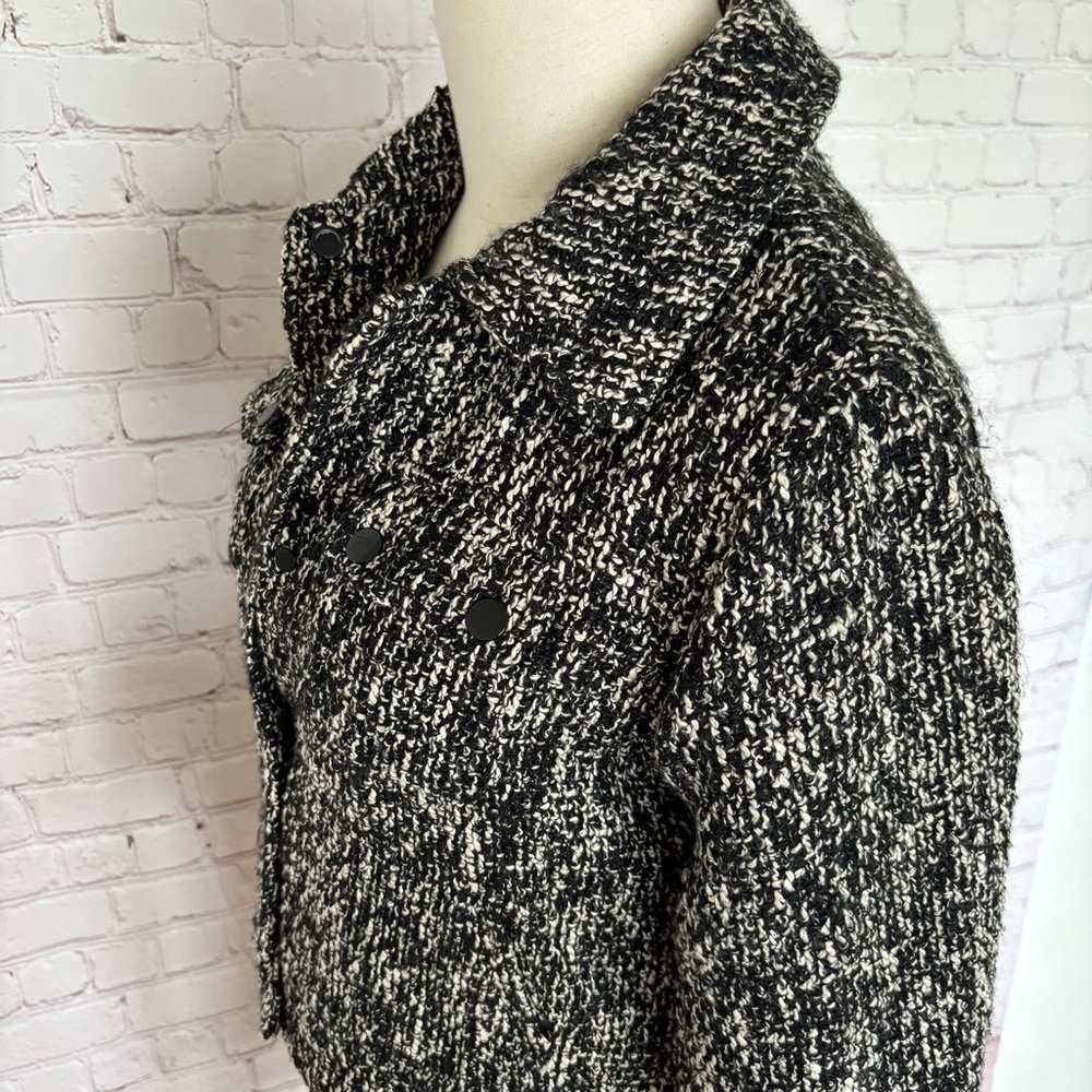 JASON WU Long Sleeve Tweed Collared Cropped Snap Front Blazer Jacket--NWT--2 - Picture 3 of 16